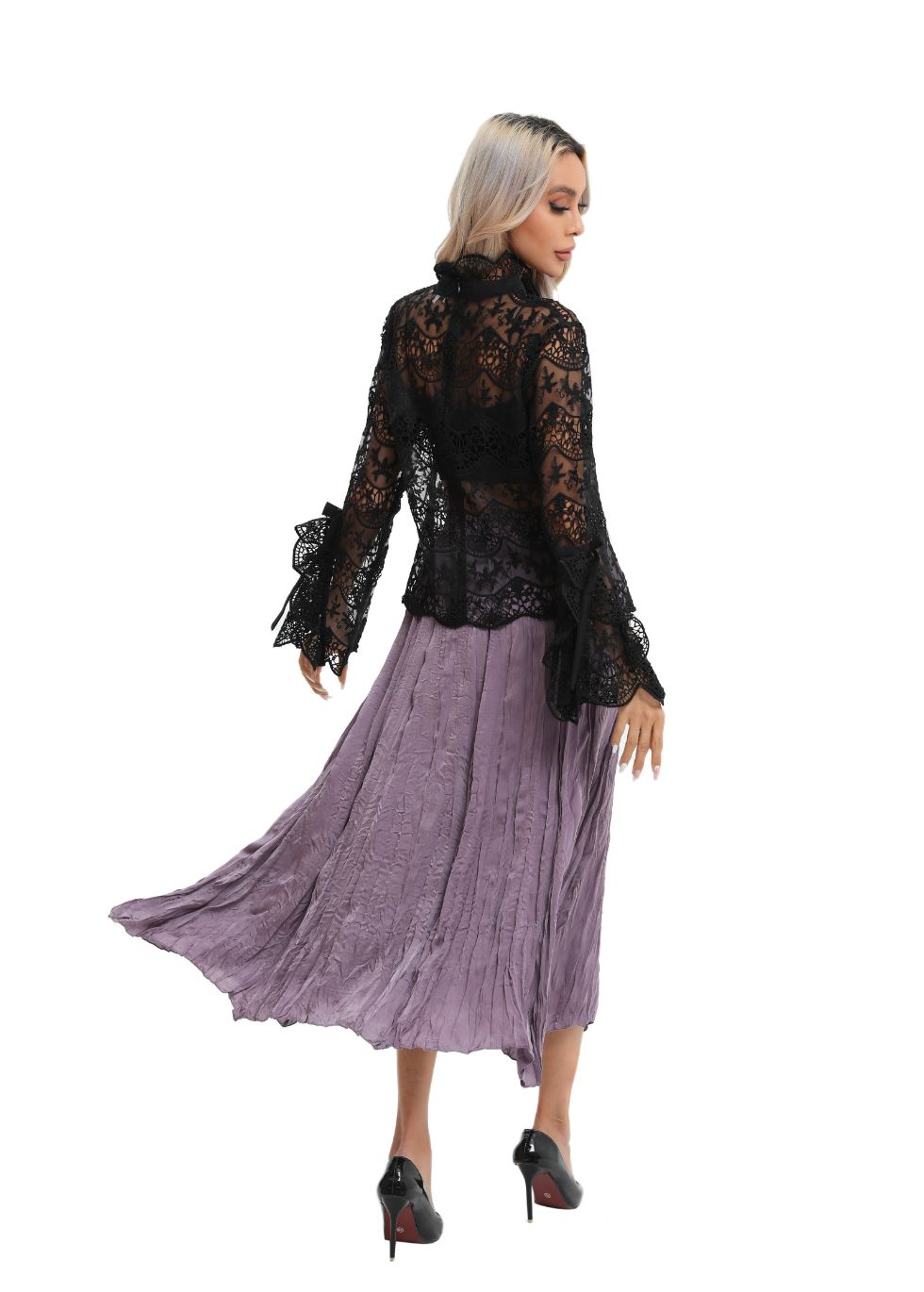 Elegant Long Sleeve Lace Blouse - MissFinchNYC