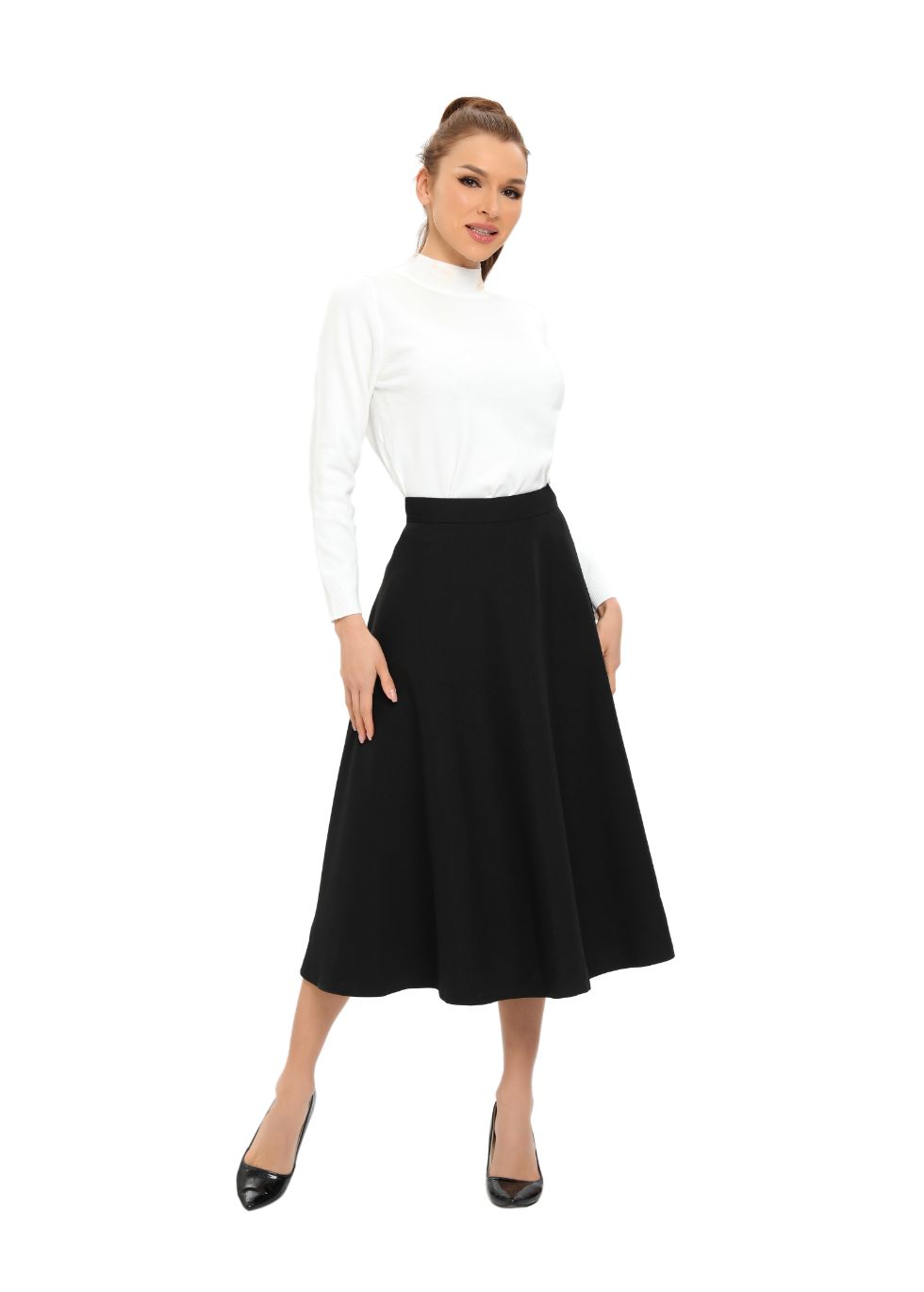 Classic Black A-Line 31 Inch Skirt - MissFinchNYC