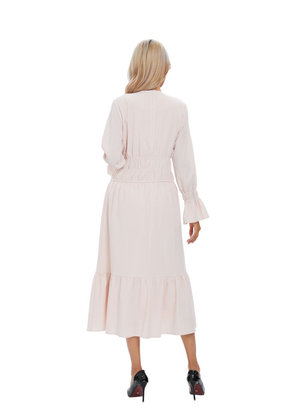 Charming Blush Layered Midi Dress - MissFinchNYC