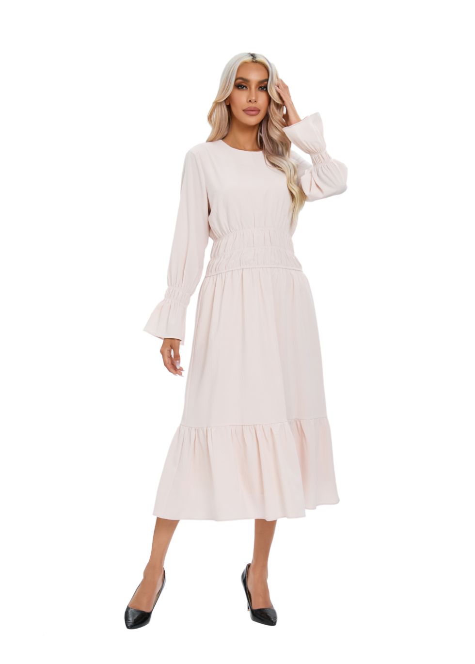 Charming Blush Layered Midi Dress - MissFinchNYC