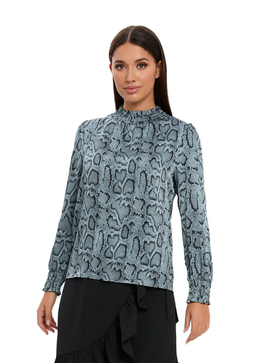 Blue Scale Print Shirt - MissFinchNYC