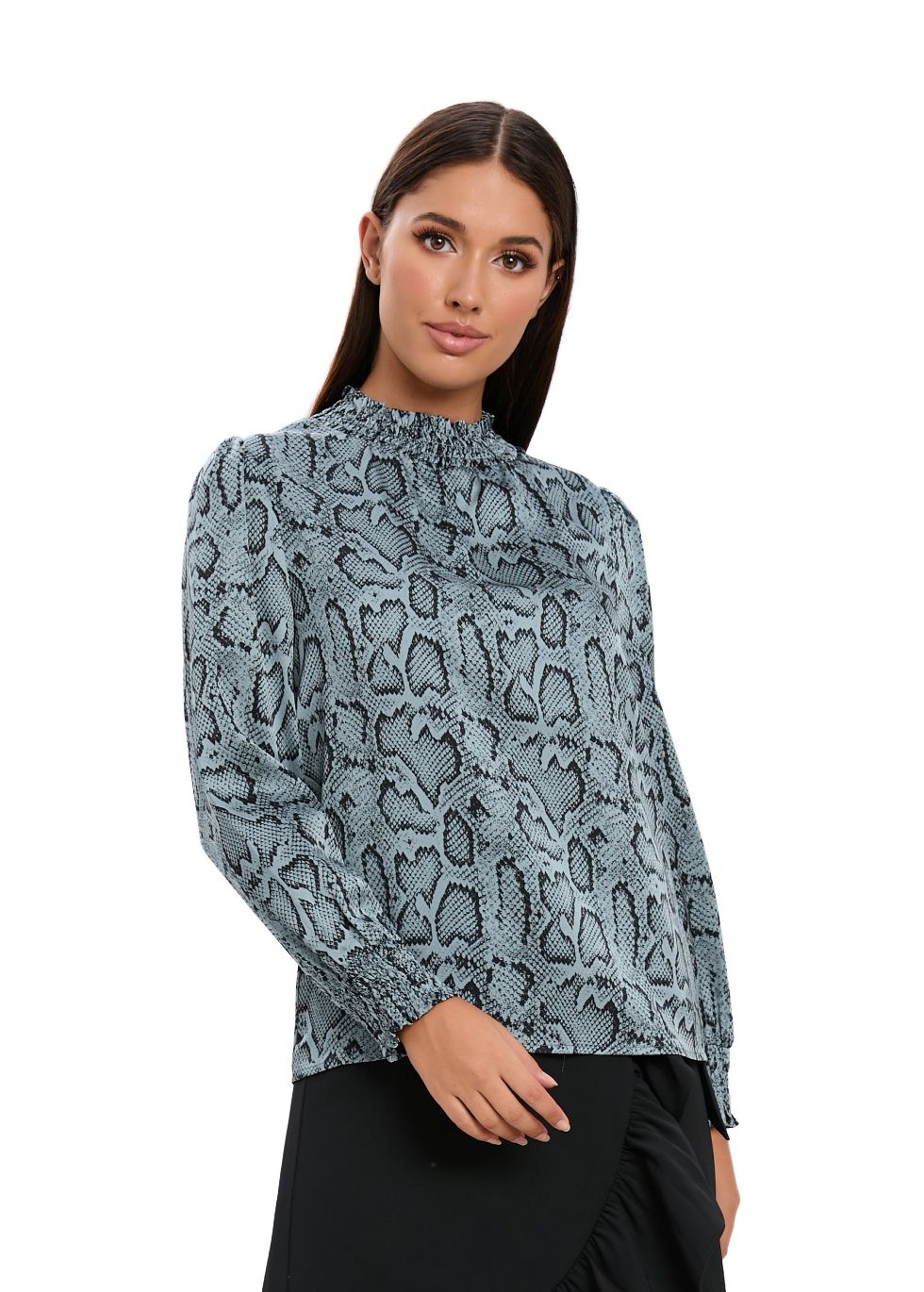 Blue Scale Print Shirt - MissFinchNYC