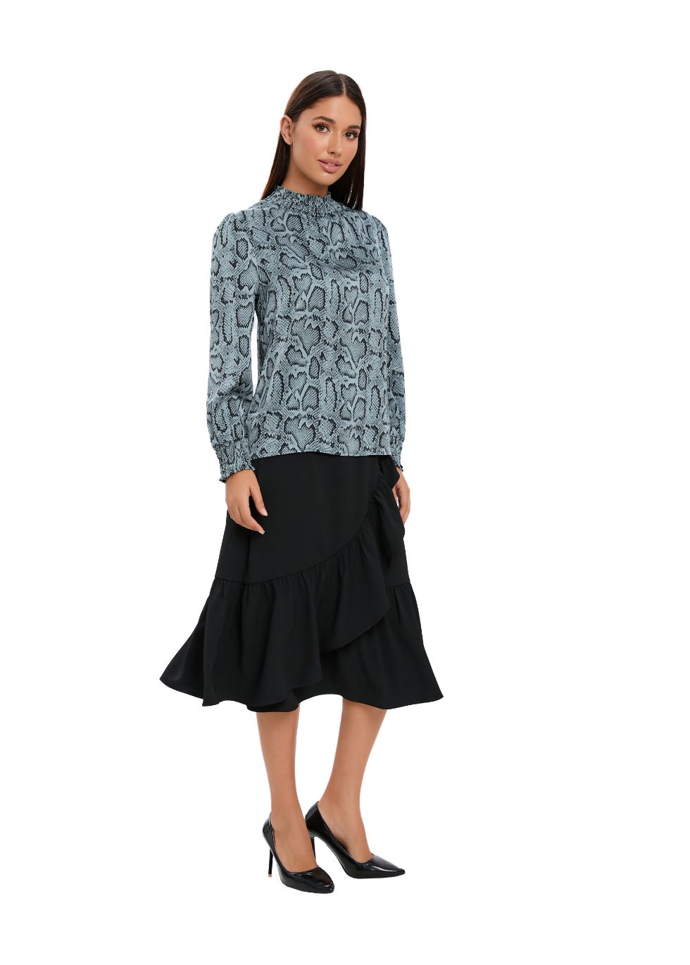 Blue Scale Print Shirt - MissFinchNYC