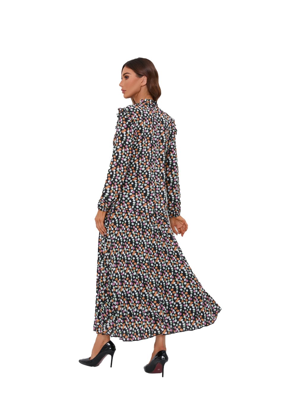 Floral Print Two Piece Midi Dress Set - MissFinchNYC