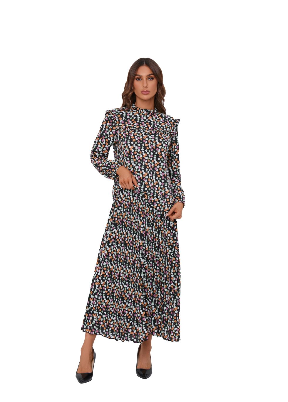 Floral Print Two Piece Midi Dress Set - MissFinchNYC