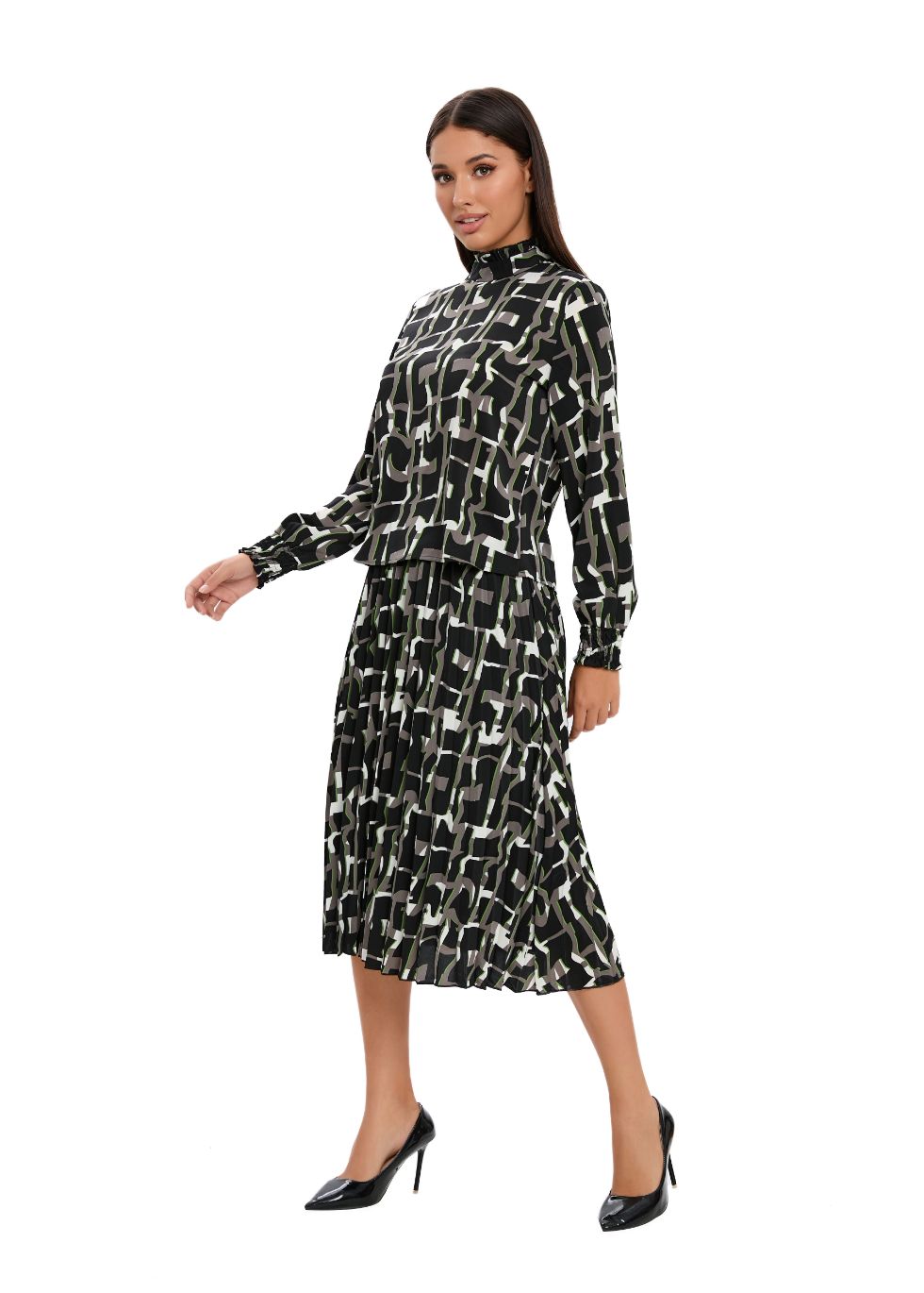 Chroma Print Two Piece Midi Dress Set - MissFinchNYC