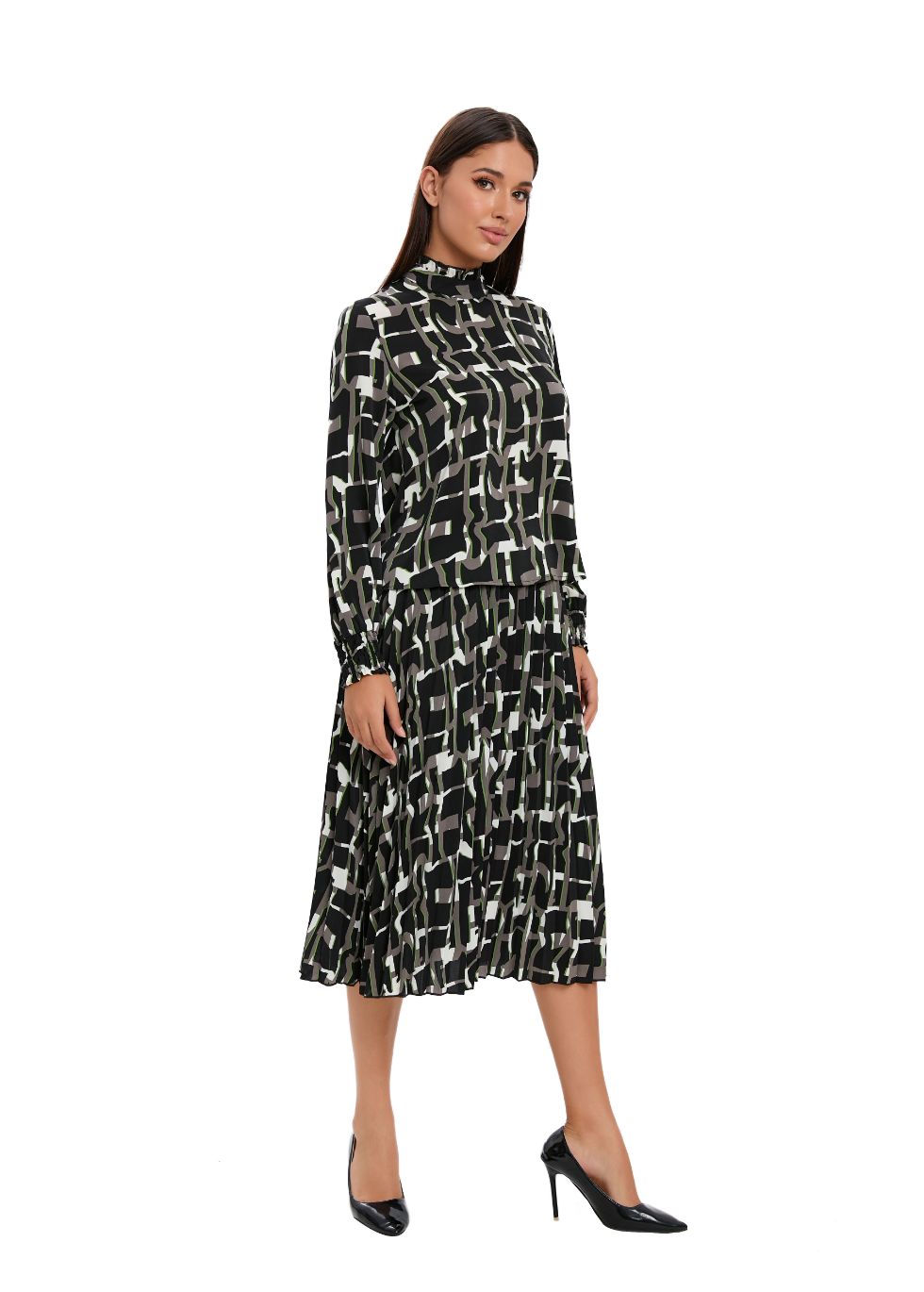 Chroma Print Two Piece Midi Dress Set - MissFinchNYC