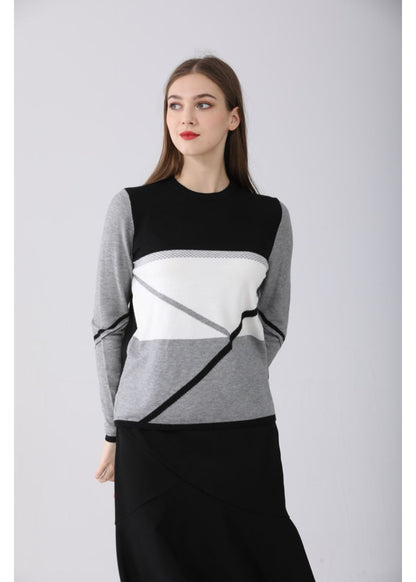 Essential Long Sleeve Detailed Block Sweater - MissFinchNYC