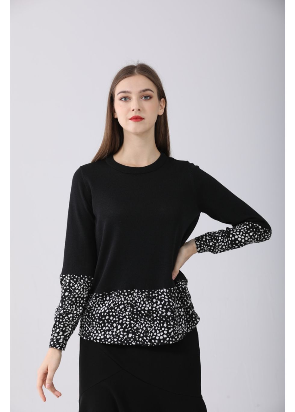 Black Long Sleeve Basic Sweater Top - MissFinchNYC